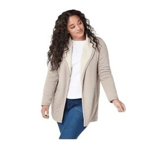 Kookaburra Cardigan Sweater Oatmeal‎ Cream French Terry Sherpa Lining XS
